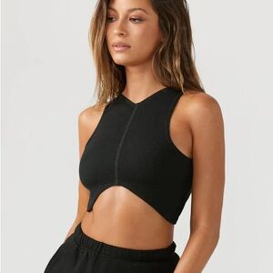 Joah Brown Black Curve Tank Top